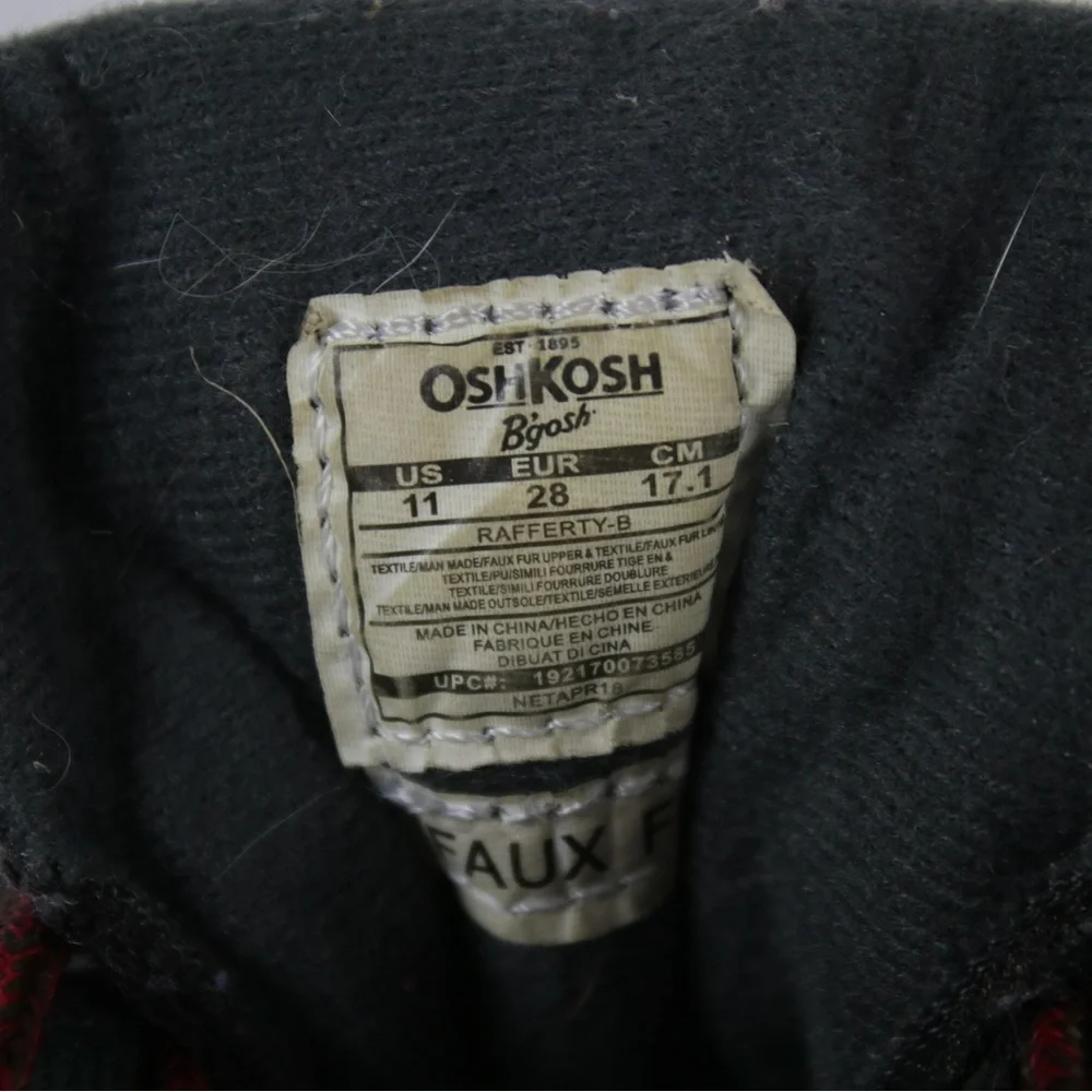 OshKosh B'gosh Brown Faux Fur Boots Mid Top Boots Boys Size‎ 11